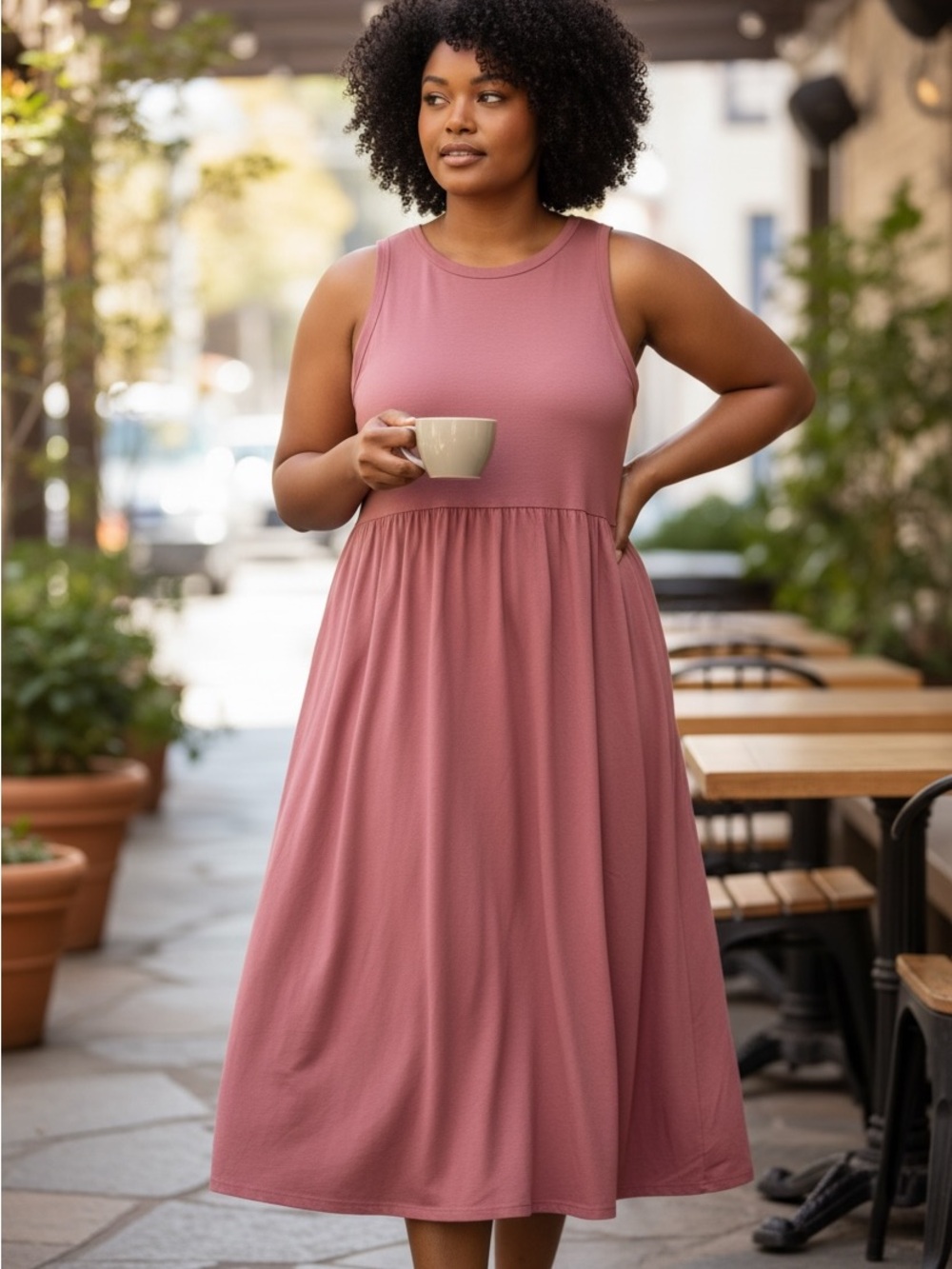 A New Day Sleeveless coral tank top style Maxi Dress XXL